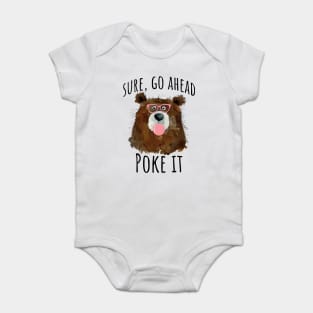 Sure, go ahead, cool funny bubble blowing bear Baby Bodysuit